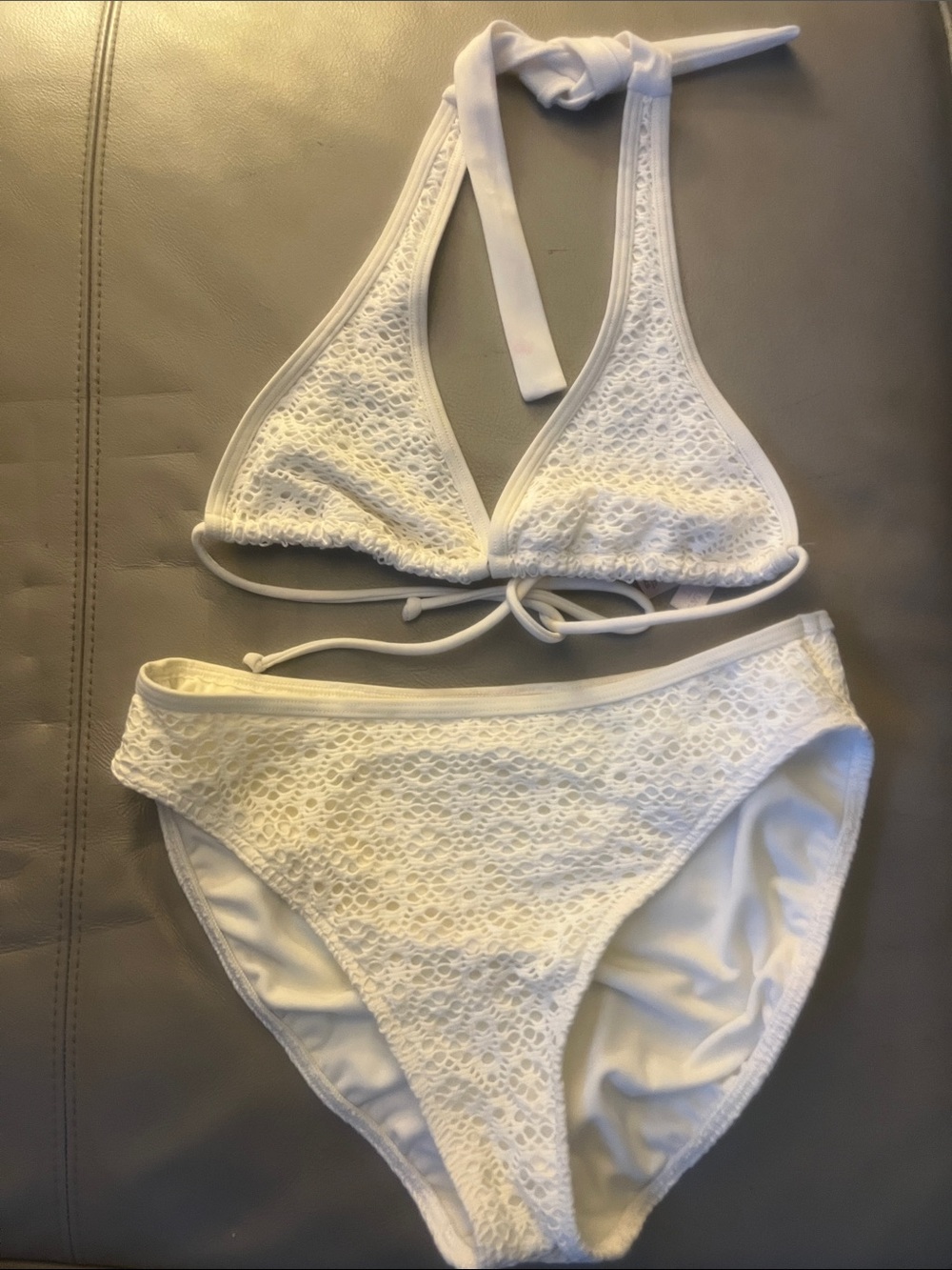 Victoria's Secret White CrochetTriangle Bikini